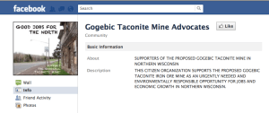Gogebic Taconite Mine Advocates Facebook Page