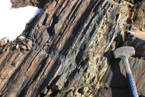 Layers of ore from the proposed open pit iron ore site contain pyrite, now being redefined in the new mining bill