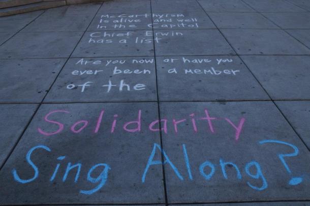 Public sidewalk chalking 12/5/12