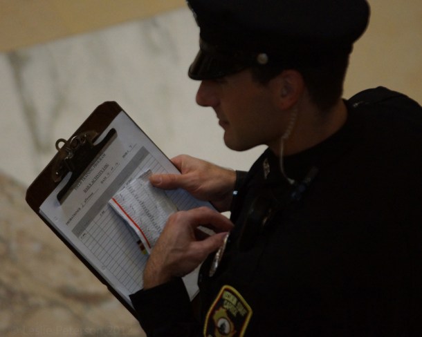 CPO Mathews and his list(G-P) on top of his training checklist clipboard.