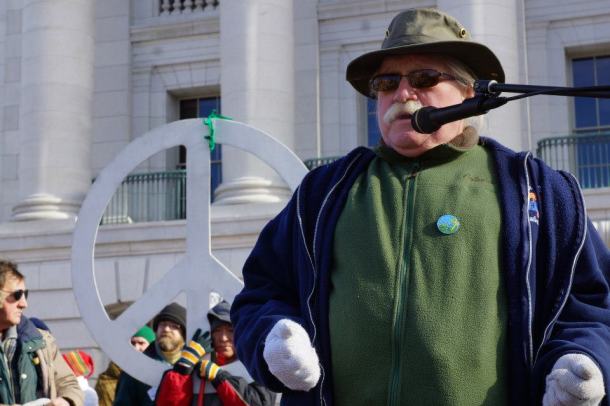 Frank Koehn from Save the Water's Edge in Ashland at Protect Wisconsin's Waters rally 1/26/13