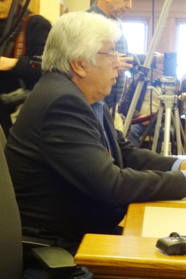Robert Mann, Ho Chunk:"I’ve come here today to speak a little bit about our culture. I’ve been hearing two sides to this story. I want to talk to you from my heart. The land is very important to all of us. We need to take care of her. In our culture we call her our grandmother. Sometimes with progress today we do things to abuse her. The earth does not belong to man, man belongs to the earth. These things were taught to me by my father, grandfather and elder relatives." 
