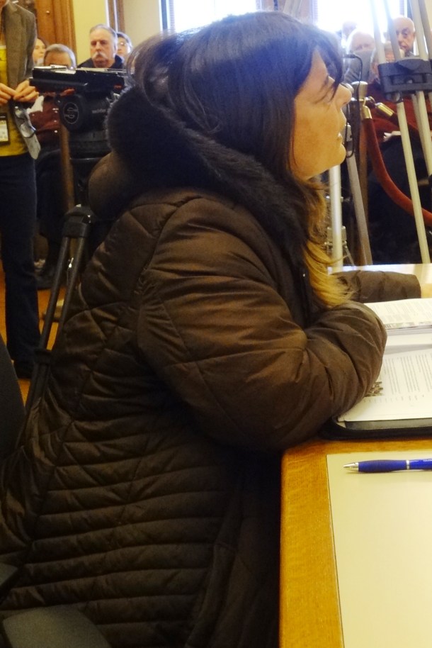 "I'm Betty Kerr, and I'm here on behalf of my grandson Victor Nevela and my children who are Red Cliff members. On behalf of father who passed away. We need a moratorium on mining the Penokee Range. You have factual evidence that proves that this area is not mineable. Why didn’t they mine it in the 1950s? Because they knew there was pyrite there. Just like Joseph Skulan's testimony last year showed. Like Senator Frank Lasee said about a wind farm, "It's not fair to put something so noisy and so large so close to people, unless you can be sure it's safe." This bill is written by the guy who wants to mine it."