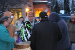 Idle No More outside Bayfield County Courthouse. Photo: Barbara Gadbois