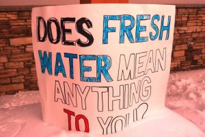 A sign at the Ashland Listening Session on SB1/AB1, the Republican mining bill.