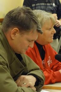 James Miller and Shirl LaBarre, who said she was there "as a wife and mother." She neglected to mention the $7,000 campaign donation GTac's owner, Chris Cline, gave her for her 2010 Assembly run, nor did she mention her campaign in 2012 to recall Sen. Bob Jauch. After the hearing, LaBarre released an offensive video of her talking to a tree.