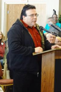 Bad River Chair Mike Wiggins Jr testifying at the Ashland Listening Session: "We stand in opposition to the destruction of the Bad River watershed. We're not fooling ourselves with the false premise of mitigation. We've been telling you over and over that this is going to harm us. It's written in the bill. Wrap your mind around what it would take to protect and preserve that ore body for future generations."