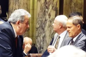 Sen. Honadel (R-) one of the bills sponsors and Sen. Robert Cowles (R-) 