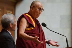 HH the 14th Dalai Lama of Tibet, Tensin Gyatso. Photo by Leslie Amsterdam
