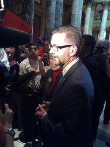 Sen. Scott Dibble, co-sponsor of the bill, outside the Senate chambers shortly after passage.