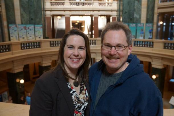 Greg Gordon and State Representative Diane Hesselbein, another frequent participant of Solidarity SingAlong.