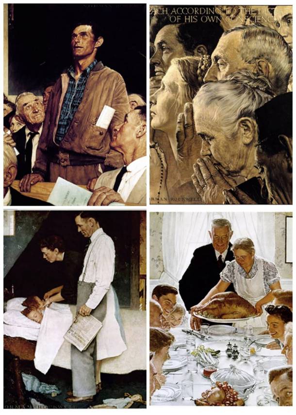 Four Freedoms by Normal Rockwell 