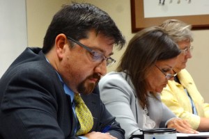 DoA Legal Counsel Greg Murray and Executive Assistant Wendy Coomer during the public hearing.