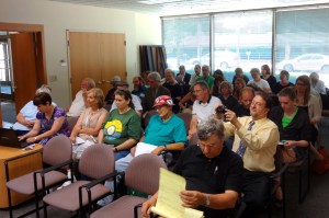 Members of the public waiting to testify at the July 12, 2013 public hearing on DoA rules changes.