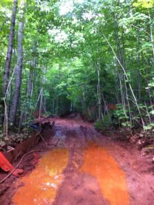 The roads appear too saturated for non-low compaction and impact vehicles. But Iron County Mining Impact Committee Member Ross Peterson's bulldozer pushed the saturated soil all around.