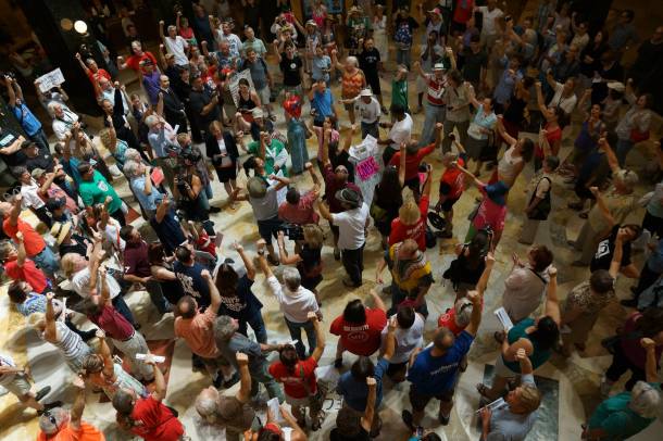 Solidarity Forever at Solidarity SingAlong 8.27.2013 Photo courtesy Leslie Peterson