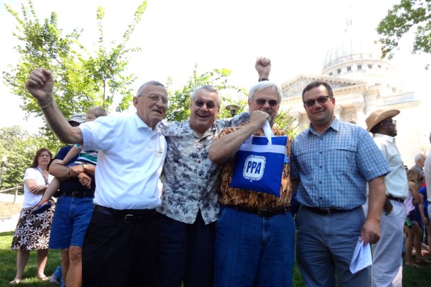 NPPA Secretary-Treasurer Edward Brennan (left) is joined by other members.
