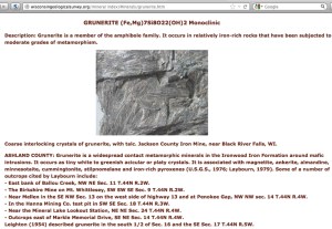Wisconsin Geological Survey shows grunerite, one of the most toxic forms of asbestos, is present on and near the proposed mine site.
