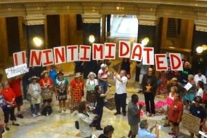 Solidarity Sing Along at the Wisconsin State Capitol August 19, 2013  Photo: Rebecca Kemble