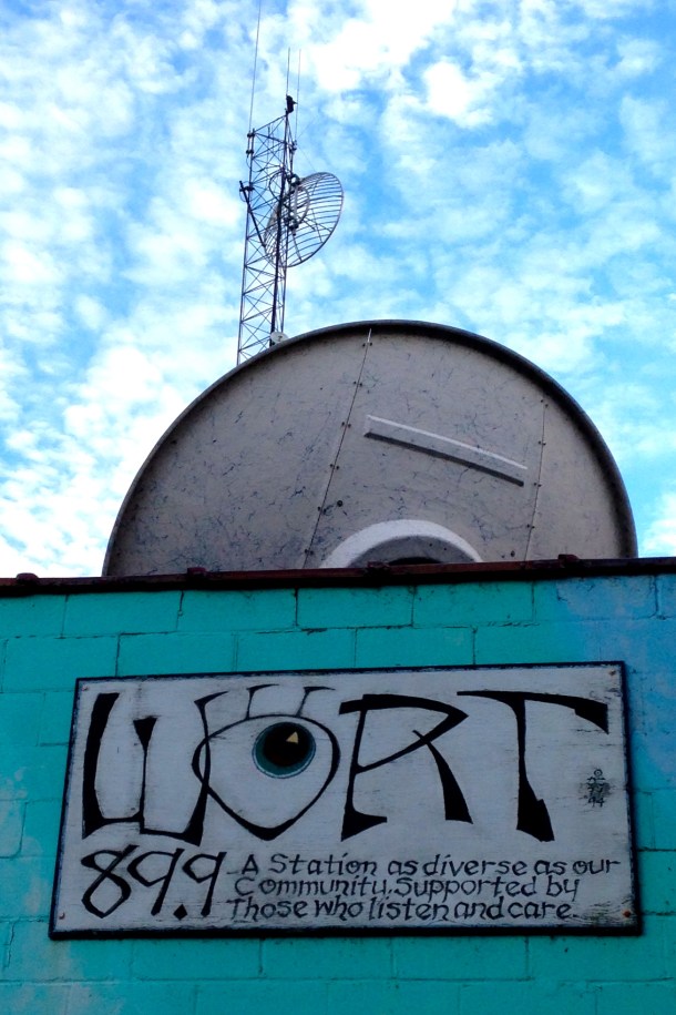 WORT satellite dish and transmission tower. Photo by Rebecca Kemble
