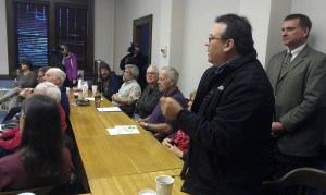 Bad River Tribal Chair speaks out at Ashland County Mining Impact Committee meeting. Photo: Barbara With