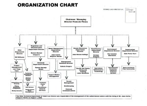 Corporate Organization Chart for Cobre Las Cruces, translated from the Spanish version (here)