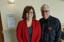 Former WI Attorney General Peg Lautenschlager appeared before Judge Anderson as defense attorney for David Newby, former director of WI AFL-CIO. Newby was arrested last August for singing in the Capitol without a permit. Photo: Leslie Peterson