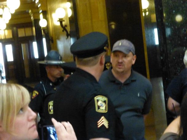 Michael Crute was arrested on July 24, 2013, for "unlawful assembly." Photo by Erica Case.