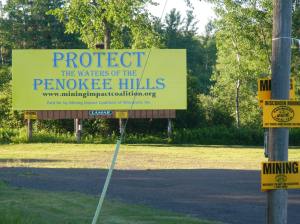 Penokee Hills Education Project (PHEP) helped sponsor this billboard south of Hurley on Highway 51. Photo: Bill Heart.