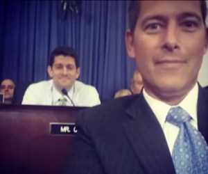 Rep; Sean Duffy talking a selfie with Rep. Paul Ryan, both Tea Party Republicans and part of the effort to shut down the government last year.