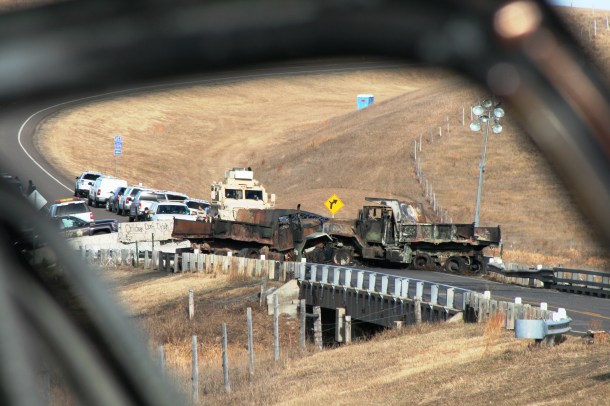 Bridge blockade on 1806 north of Oceti Sakowin Camp Photo credit: Leslie Amsterdam