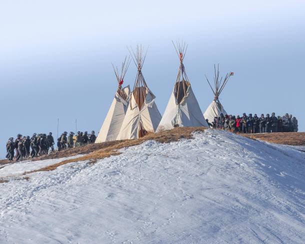 February 1, 2017 eviction of Last Child Camp. Photo courtesy of Redhawk, Standing Rock Rising.